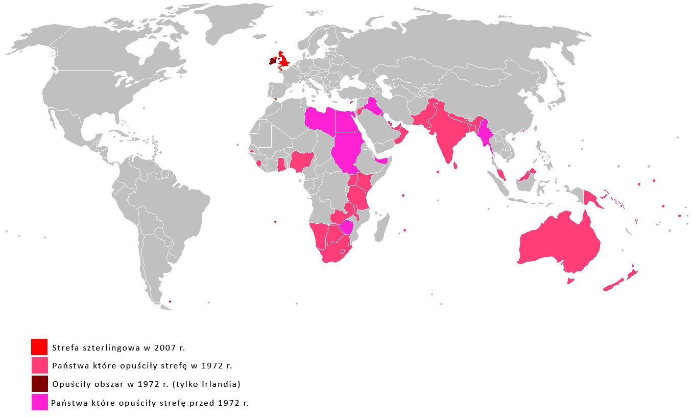 Strefa Szterlingowa 1945 - 1972. Źródło: www.wikipedia.pl