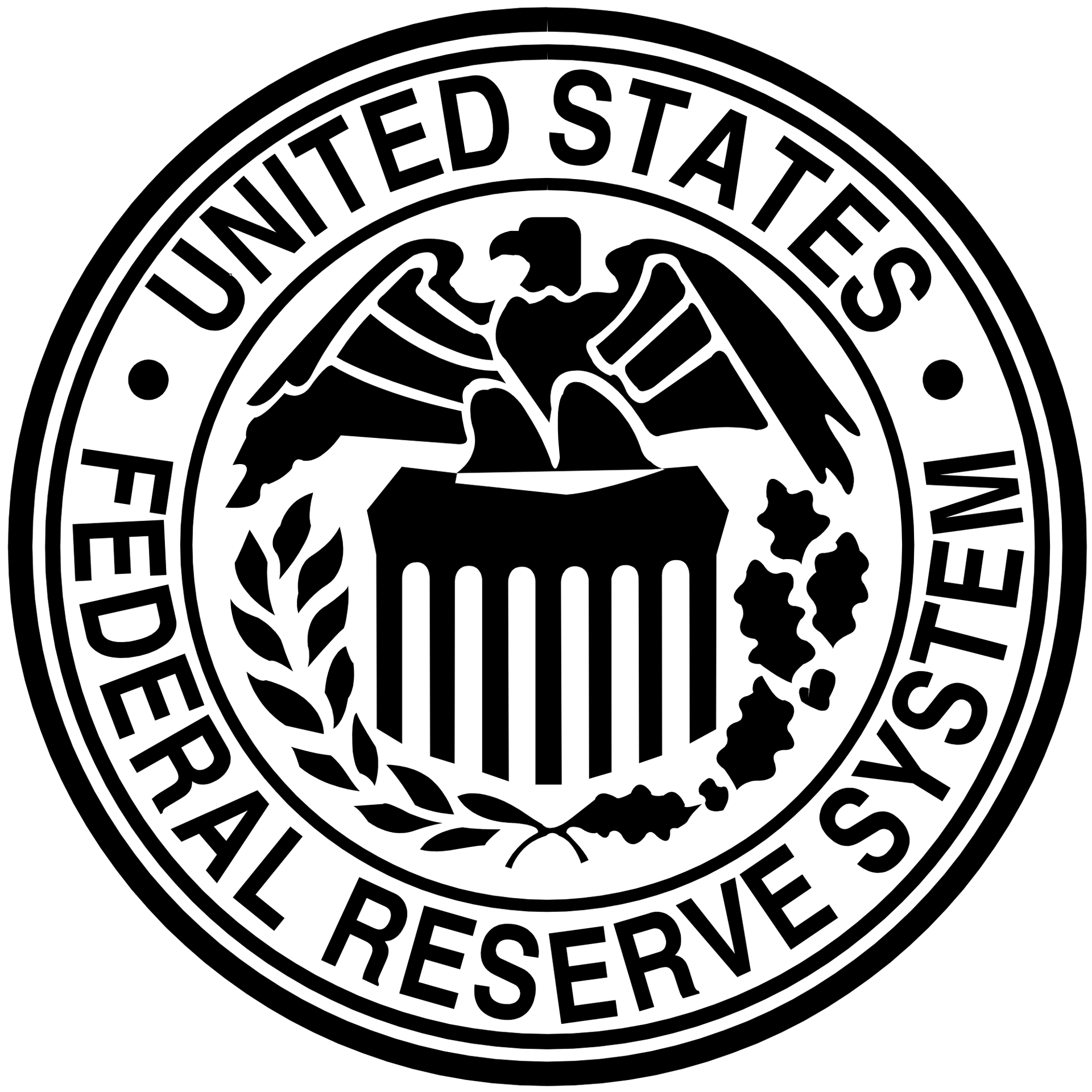 Pieczęć FED. Źródło: https://commons.wikimedia.org/wiki/File:Seal_of_the_United_States_Federal_Reserve_System.svg
